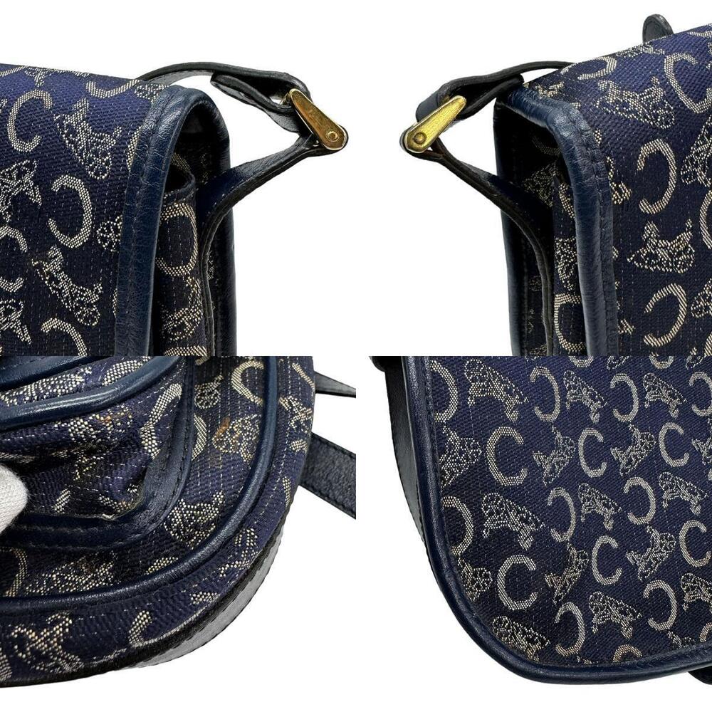 Celine Shoulder Bag Canvas Leather Navy Blue - Picture 3 of 4
